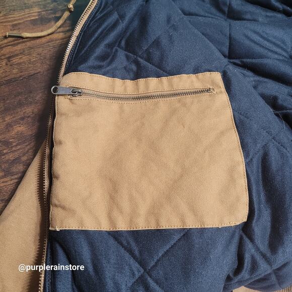 Vtg Red Head Brand Co Canvas Duck Jacket 2XLT Hooded Golden Brown Streetwear - Picture 4 of 13